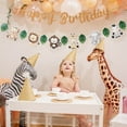 thumbnail image 4 of Jungle Animal Happy Birthday Garland Banner Safari Party Supplies Birthday Party Decorations Kids Wild One Baby Shower Decor (Pull the flag 1pc), 4 of 7