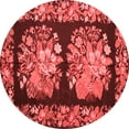 thumbnail image 1 of Ahgly Company Indoor Round Medallion Red French Area Rugs, 4' Round, 1 of 4