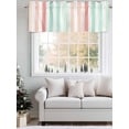 thumbnail image 5 of Valances for Windows Coral Red Cyan Stripes Rod Pocket Cafe Window Treatments Valance Curtains for Kitchen Bathroom Laundry Basement Windows 60"x18", 5 of 9