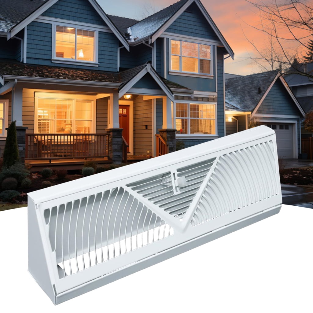18 Inch Long Steel Floor Wall Corner Vent Cover with Adjustable Airflows Control