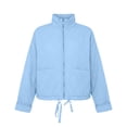 thumbnail image 7 of FRSASU Women's Quilted Cropped Jacket Stand Collar Zip Up Lightweight Puffer Coat with Drawstring Hem & Pockets Sky Blue, 7 of 7