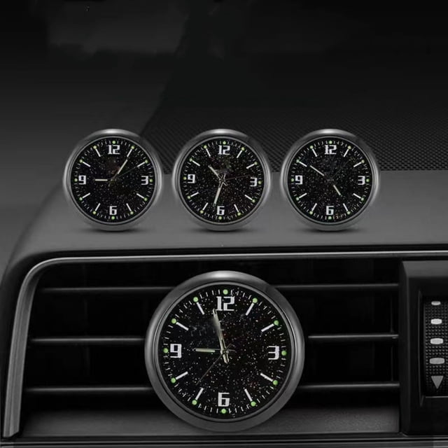 Reloj de coche multifuncional con diseño de cielo estrellado, de cuarzo, luminoso, para coche, se puede pegar en cualquier lugar.
