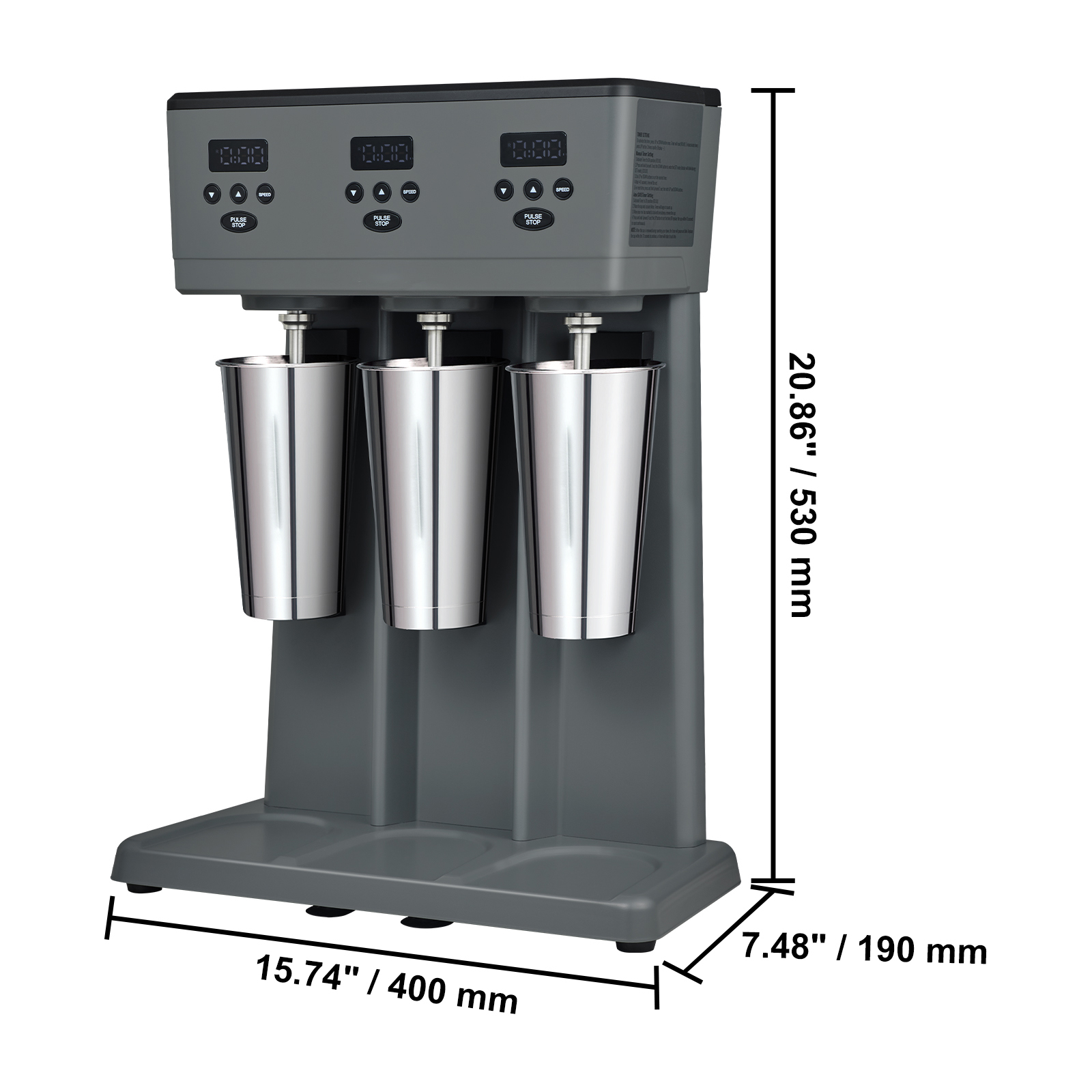 VEVOR Milkshake Maker Mixer Machine Stainless Steel Electric Blender with LED