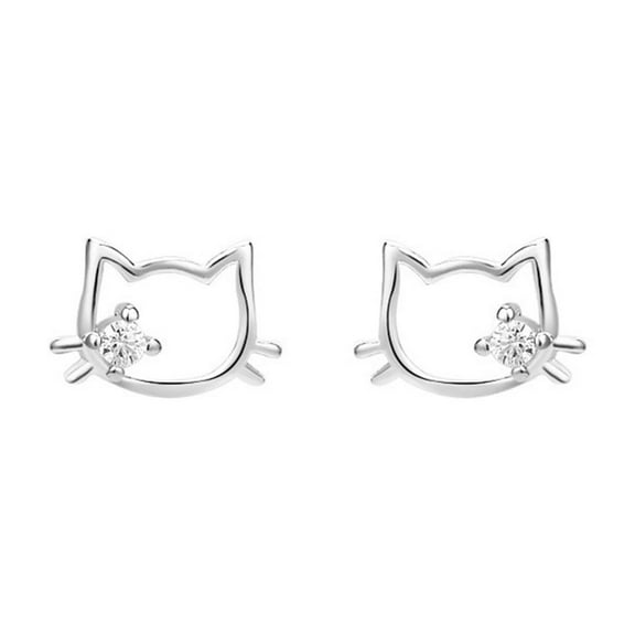 Earring,Earrings For Women,Gold Earrings,Women'S Earrings, Christmas Clearance Sale! Lssam Exquisite Single Hollowed Cat Ear Stud Earrings Delicate Design With Sparkling Brilliance
