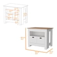 thumbnail image 6 of Xukmct Kitchen Island with 2 Doors and Open Shelf, Counter Height Island Table for Dining Room, Kitchen, White, 6 of 6