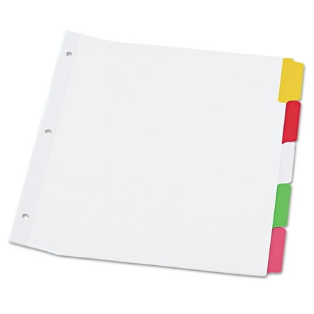 UNIVERSAL Write-On/Erasable Indexes Five Multicolor Tabs Letter White 20816