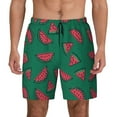 thumbnail image 2 of Picia Watermelon pattern Mens Swim Trunks with Compression Liner Stretch Beach Shorts Quick Dry with Zipper Pockets No-Chafing Board Shorts-XX-Large, 2 of 9