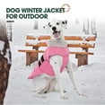 thumbnail image 6 of Kuoser Dog Coat Warm Pet Jacket with Eco-friendly Fur Collar, Windproof, Waterproof and Easy Hook-and-loop Closure, Pink, small, 6 of 8