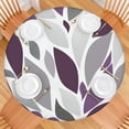 thumbnail image 2 of Purple Leaf Pattern Round Fitted Tablecloth with Elastic Edge,Dining Table Cover Waterproof,Outdoor Round Tablecloth for Camping,Dining,Indoor and Outdoor, 2 of 7