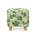 thumbnail image 2 of SCRAWLGOD St. Patrick's Day Shamrock Pattern Green Beige Ottoman Cover Square Stretch Ottoman Slipcovers Soft Storage Foot Rest Cover Washable Footrest Stool Slipcover with Elastic Bottom, 2 of 7