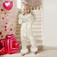 thumbnail image 2 of LUOGENLI Outfits Baby Girl Rompers 6-9 Months Summer Children Fashion Cute Print Casual Comfort Pajamas Set Long Sleeve Shirt Trousers Two Sets Girls Rompers 4T Beige 2-3 Years, 2 of 6