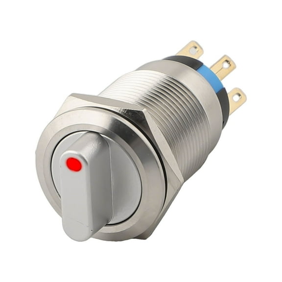 Stainless Steel 304 19Mm Selector Rotary Switch Latching 3 Positions 2No 2Nc
