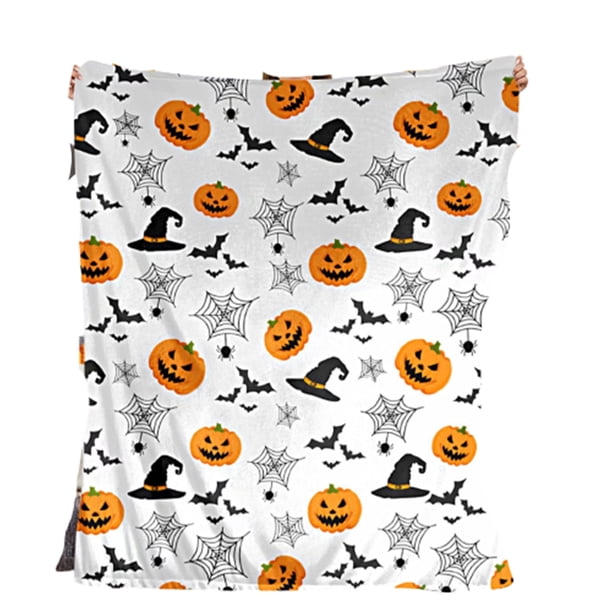 Naiovety Manta de calabaza de Halloween, alfombra ligera para aire acondicionado, edredón cálido agradable a la piel, regalo de cumpleaños, Navidad Suministros térmicos tres 76*102cm Naiovety HA073048-03