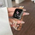 thumbnail image 3 of Butterfly Bracelet Compatible with Apple Watch Bands 42/44/45/49mm Slim Bling Jewelry Metal Strap, Shiny Diamond Wristband Replacement for iWatch Series 8/7/SE/6/5/4/3/2/1,Rosegold, 3 of 6