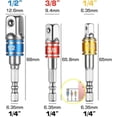 thumbnail image 3 of Impact Grade Socket Adapter/Extension Set Turns Power Drill Into High Speed Nut Driver,1/4-Inch Hex Shank to Drive for Adapters to Use with Drill Chuc, 3 of 5