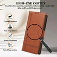 thumbnail image 7 of TECH CIRCLE Wallet Case For Google Pixel 8 Pro,Magnetic Flip Folio Stand Purse Case with Shoulder Wrist Strap Card Holder Cover Hidden Mirror Protective Cover for Google Pixel 8 Pro 6.7" 2023,Brown, 7 of 7