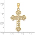 thumbnail image 3 of 14K Yellow Gold Textured And Beaded Edge Cross Charm (27.7 X 21) Made In United States k8547, 3 of 5