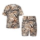 thumbnail image 1 of Balery Watercolor Zebra Conjunto de Pijama Infantil de Manga Corta con Estampado – Ropa de Dormir de Algodón Suave-4X-Large, 1 of 5