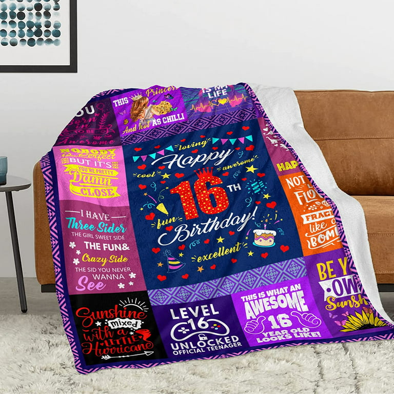 Sweet 16 Gifts for Girls - 16th Birthday Gifts for Girls - 16 Year Old  50x40 Blanket for Birthday - Gifts for 16 Year Old Girl - 16th Birthday  Gift Ideas - Sweet Sixteen Birthday Decorations 