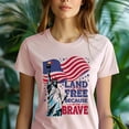 thumbnail image 2 of Land of the Free Because of the Brave Shirt – Patriotic Liberty USA Tee , White, XL, 2 of 6