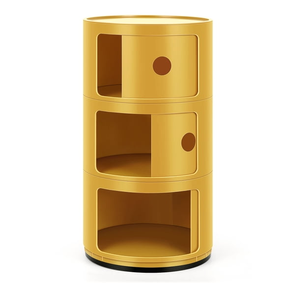 Side Table Circle End Table Nightstands for Bedroom, Contemporary Round Sofa Tables for Your Home Easy Assembly - PLASTIC