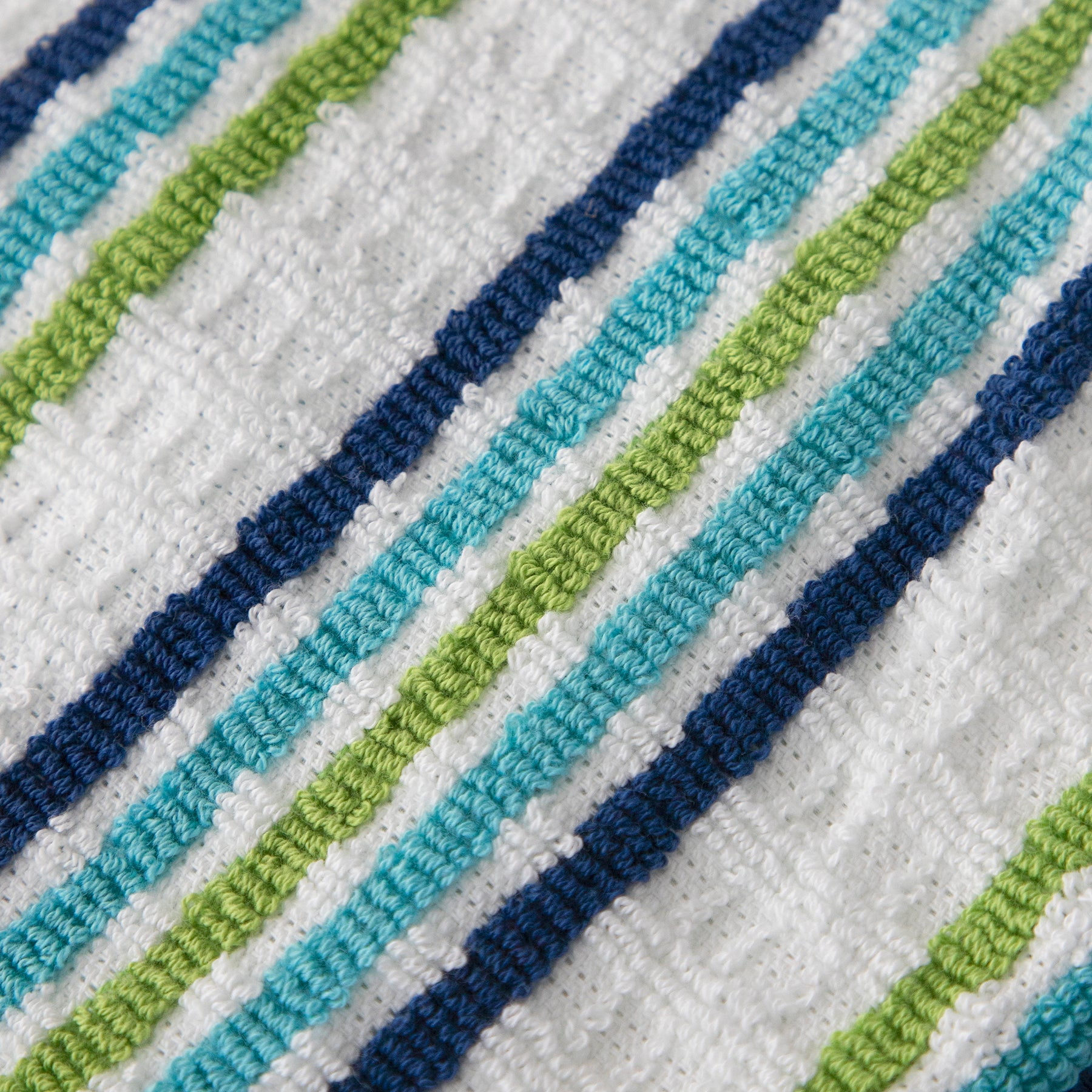 T-Fal Solid & Stripe Premium Kitchen Towels, 4-Pack, Blue