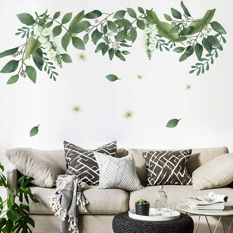 Amaonm Removable Hanging Vines Wall Stickers Diy Green Leaves Plant Grass  Wall D