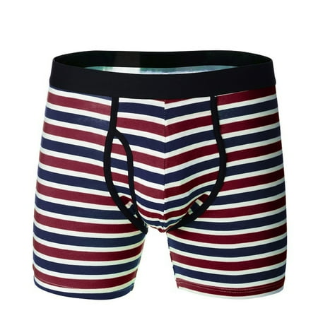 

Dadaria Mens Underwear Briefs Men Briefs Men Boxer Briefs With Pure Cotton Striped Lengthened Openings For Sports Wine XXL Men