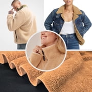 Fabric Empire 60 Heavy Duty Sherpa Sheep Skin Sewing & Craft Fabric By The Yard, Light Camel