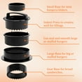thumbnail image 4 of Hamburger Press Patty Maker with 100 Wax Papers,Burger Press,4 in 1 Non-Stick Meat Beef Veggie Hamburger Mold,Kitchen Gadgets to Make Patty for Stuffed Slider BBQ Barbecue Grilling, 4 of 9