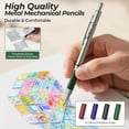 thumbnail image 5 of Nicpro 4 Pcs 2.0mm Mechanical Pencils Set, 108 Colored & Black (HB 2B) Lead Refills, Art Metal 2.0mm Carpenter Pencil with 2 Erasers, 2 Sharpeners for Drafting Sketching Drawing with Case, 5 of 6