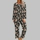 thumbnail image 1 of Puntoco Conjuntos de pijama cómodos para mujer Conjunto de pijama con top y pantalones de manga larga con cuello redondo y estampado informal a la moda para mujer, 1 of 5