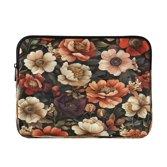 WOBOGO Colorful Vintage Floral Patterns Laptop Sleeve 13.4 inch Lightweight Zipper Design Soft Padded Protection Against Scratches and Impacts