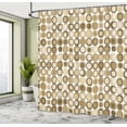 thumbnail image 4 of Ambesonne Mid Century Shower Curtain, Retro Round Mosaic Art, 69"Wx70"L, Pale Camel, 4 of 4