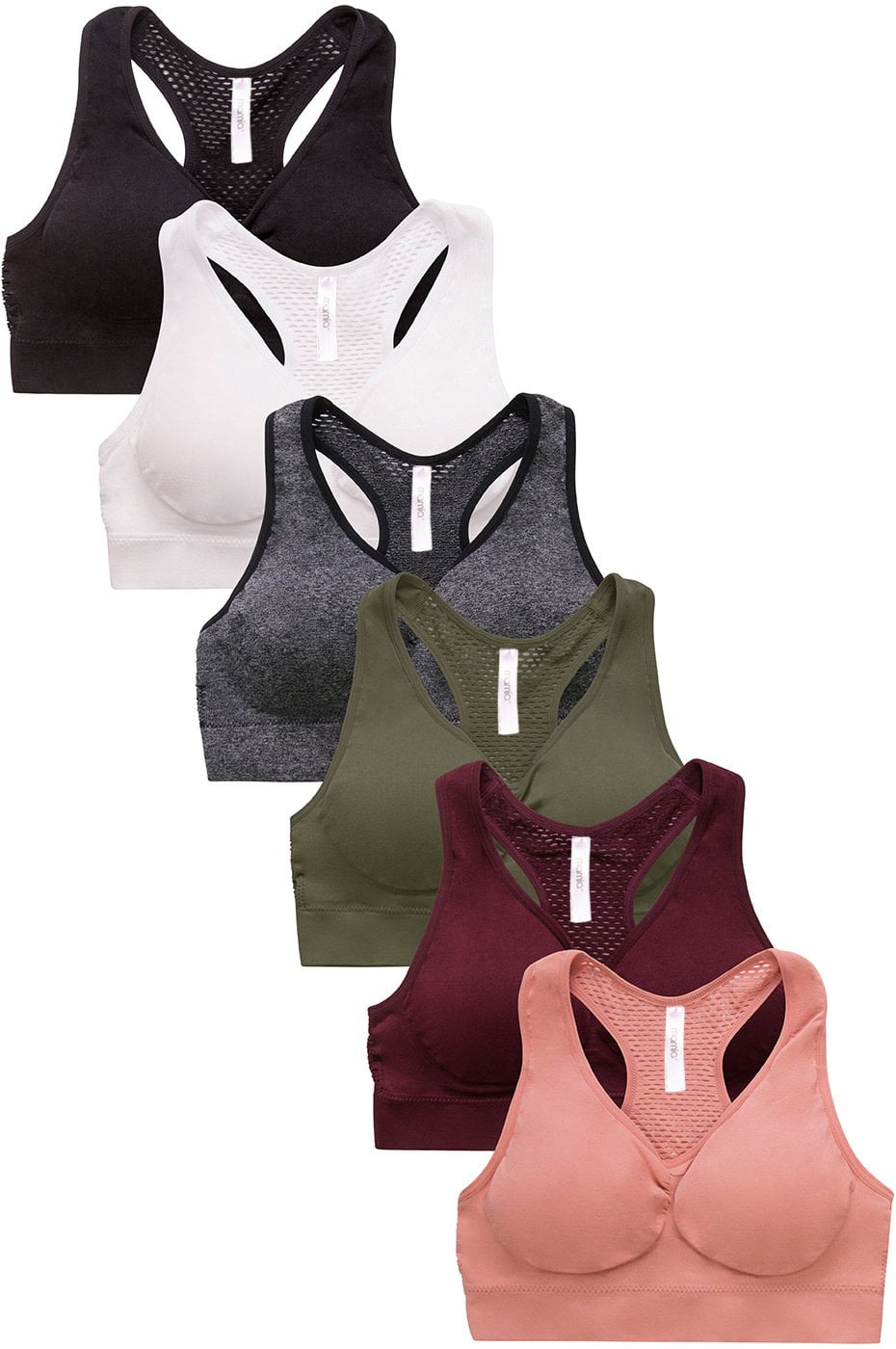 247 Frenzy Women's Essentials Sofra PACK OF 6 Seamless Sports Bras