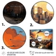thumbnail image 3 of Designart "Atlanta Popart horizon III" Cityscapes Floater Framed Wall Art Living Room, 3 of 7
