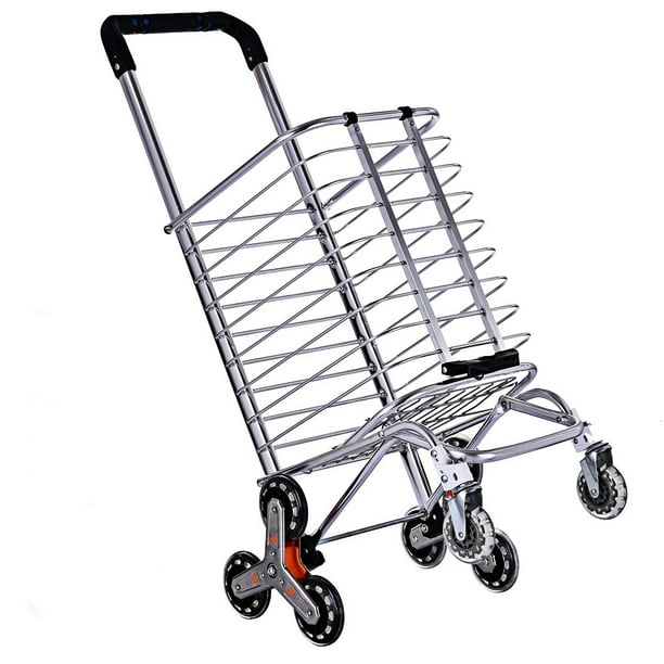 Shopping Cart Portable Utility Carts Folding Trolley Stair Climbing