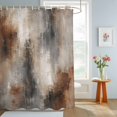 thumbnail image 4 of Grey Brown Abstract Art Shower Curtains for Bathroom, Luxury Waterproof Fabric Shower Curtain, Decorative Bathroom Curtain for Bathtub, 72"x84", No Hooks Included, 4 of 9
