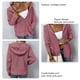 thumbnail image 5 of Chaqueta con capucha de manga larga para mujer Carmine Rose con cremallera, bolsillos con cordón y diseño de color puro, talla XL, 5 of 6