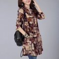 thumbnail image 4 of POINTERTECK Chemise Mi-Longue en Coton et Lin à Manches Longues pour Femmes, Col Imprimé, 4 of 6