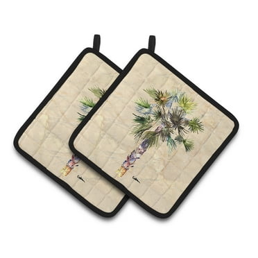 Carolines Treasures 8481PTHD Palm Tree Pair of Pot Holders, 7.5HX7.5W, multicolor