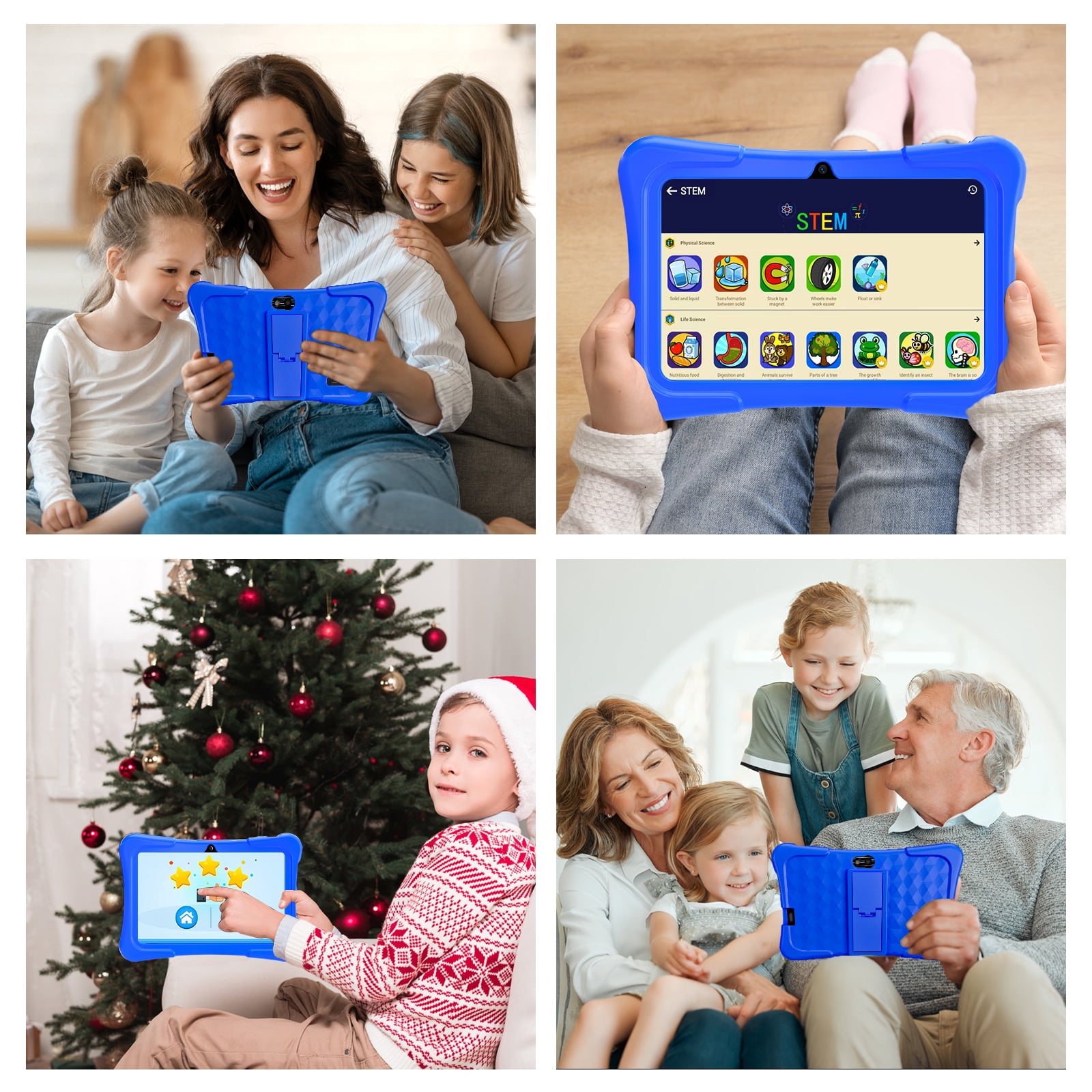 EDDBNi 7" Kids Tablet，6GB RAM 32GB ROM Android Tablet Computer for Children，parental controls，Eye Protection Toddler Tablet for Ages 4-12（Dark blue）