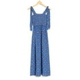 thumbnail image 4 of Max Studio Women's Tie Strap Smocked Bodice Floral Print Maxi Dress-Blue / L, 4 of 5