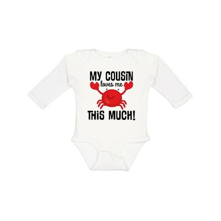 

Inktastic My Cousin Loves Me Boys Gift Baby Boy or Baby Girl Long Sleeve Bodysuit