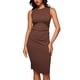 thumbnail image 1 of Vestido CRZ YOGA Butterluxe sin mangas con fruncido marrón XX-S, 1 of 4