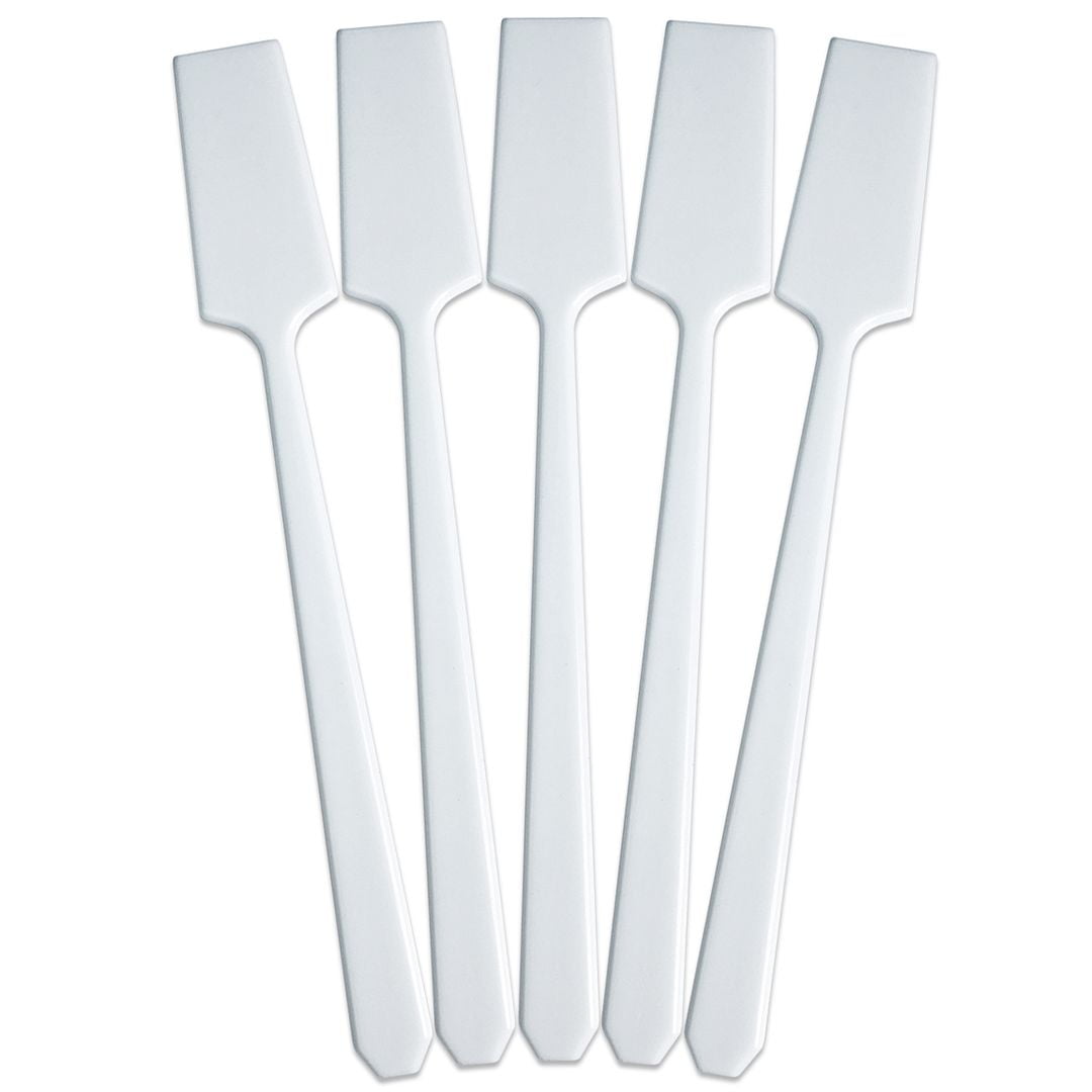 Cosmetic Spatula Curved - White (50 pieces/bag)