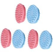 3 Sets 2pcs Silicone Shampoo Brush Silicone Hair Scrubber Scalp Care Shampoo Silicone Body Scrubber Men Silicone Bath Brushes Silicone Face Exfoliator Silicone Shower Brush Nourish