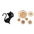 thumbnail image 1 of Reloj de pared de acrílico con diseño de gato de dibujos animados y adorno colgante decorativo de ratán tejido para sala de estar moderna, dormitorio,, 1 of 8