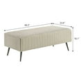 thumbnail image 2 of Roundhill Furniture Mavela Wide Wale Corduroy Panel Queen Bed with 2 Nightstands and Bench, Cream, 2 of 15