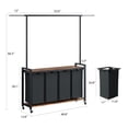 thumbnail image 4 of Panier Trieur de Lessive à 4 Sections sur Roulettes avec Support Suspendu et Tablette Utilitaire – Roues Verrouillables – Cadre en Métal Robuste – Panier Organisateur Multi-Pièces pour Buanderie, Chambre, Salle de Bain 4 Sacs, 4 of 7